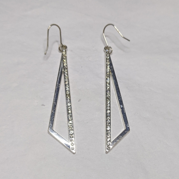 Triangle Rhinestone Earrings - Picture 1 of 5